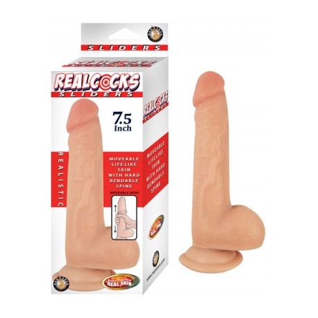 Dildo Recto CiberSkyn 7,5 con Copa de Succion SLIDERS