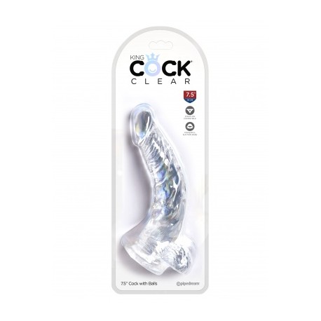 Dildo Trasparente 7 1 2 con Ventosa KING COCK CLEAR