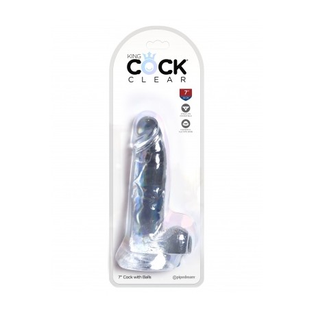 Dildo Trasparente 7 con Ventosa KING COCK CLEAR