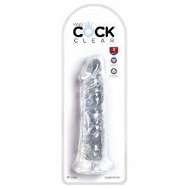 Dildo Trasparente Recto 8 Pulg. KING COCK CLEAR