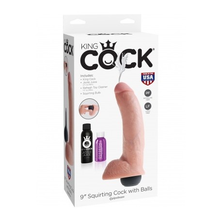 Dildo Efecto de Eyaculacion Curvo Con Testiculos KING COCK