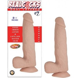 Real Cocks Dual Layered 7 Chocolate