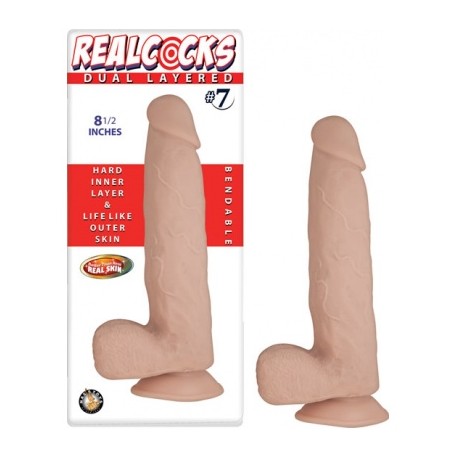 Real Cocks Dual Layered 7 Chocolate