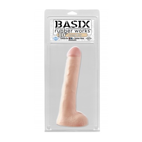 Dildo de Base 10 con Testiculos Basix LONG BOY