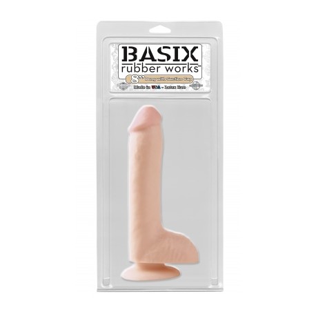 Dildo Recto con Copa de Succion 8 Pulgadas BASIX RUBBER WORKS